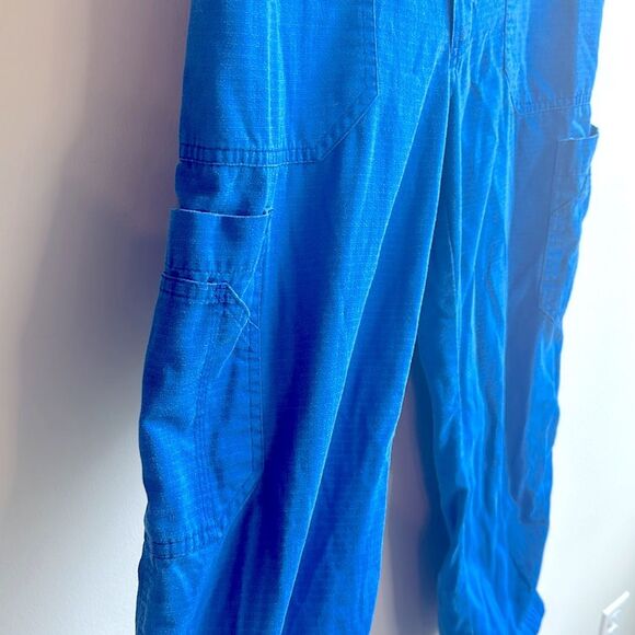 Men’s Carhartt Royal Blue Scrub Pants Textured Cargo Small Short - Picture 3 of 8